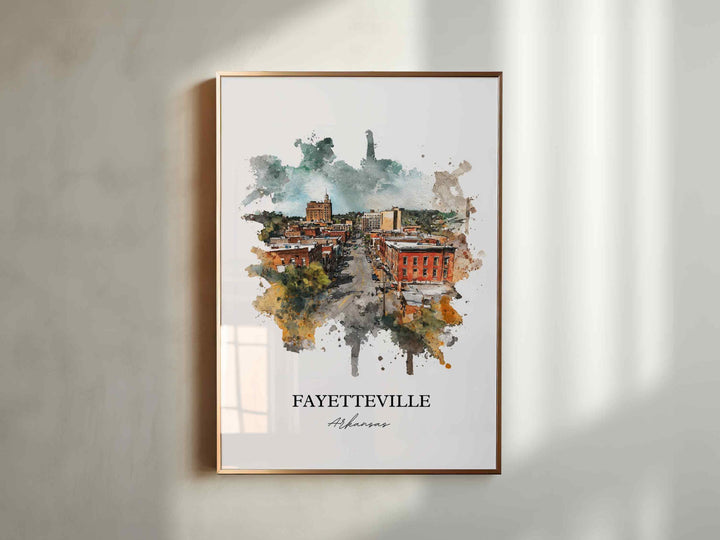 Fayetteville, Arkansas – Watercolor Art Print