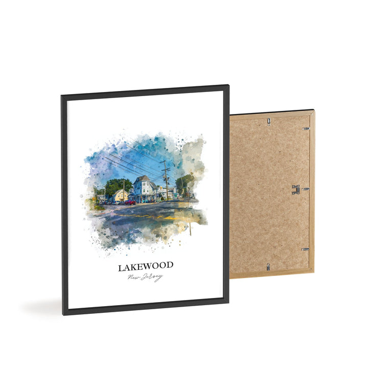 Lakewood NJ Wall Art, Lakewood Print, New Jersey Watercolor Art, Lakewood NJ Gift, Travel Print, Travel Poster, Housewarming Gift