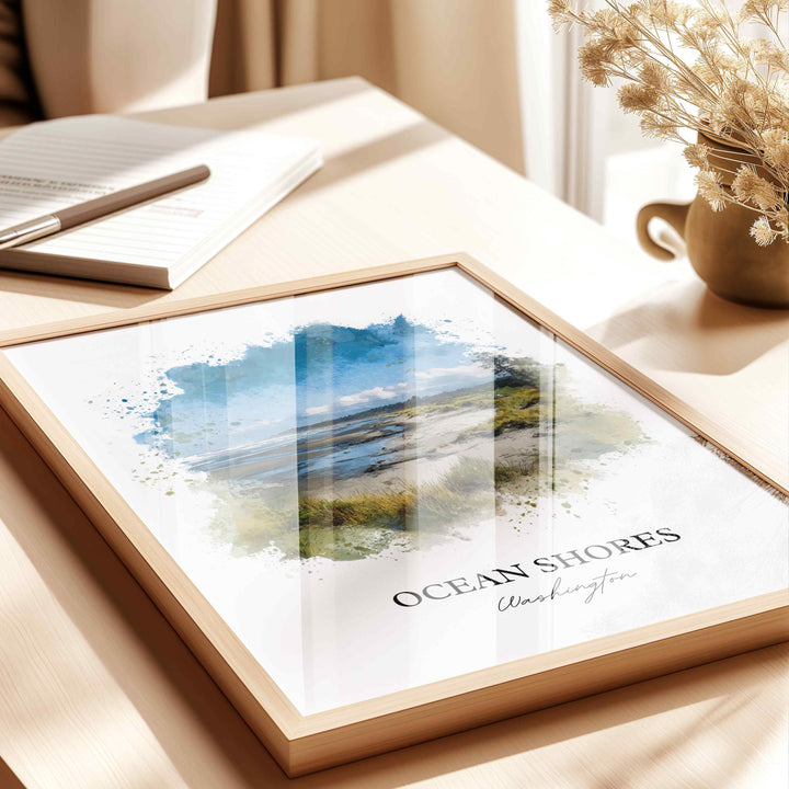 Ocean Shores, Washington – Watercolor Art Print
