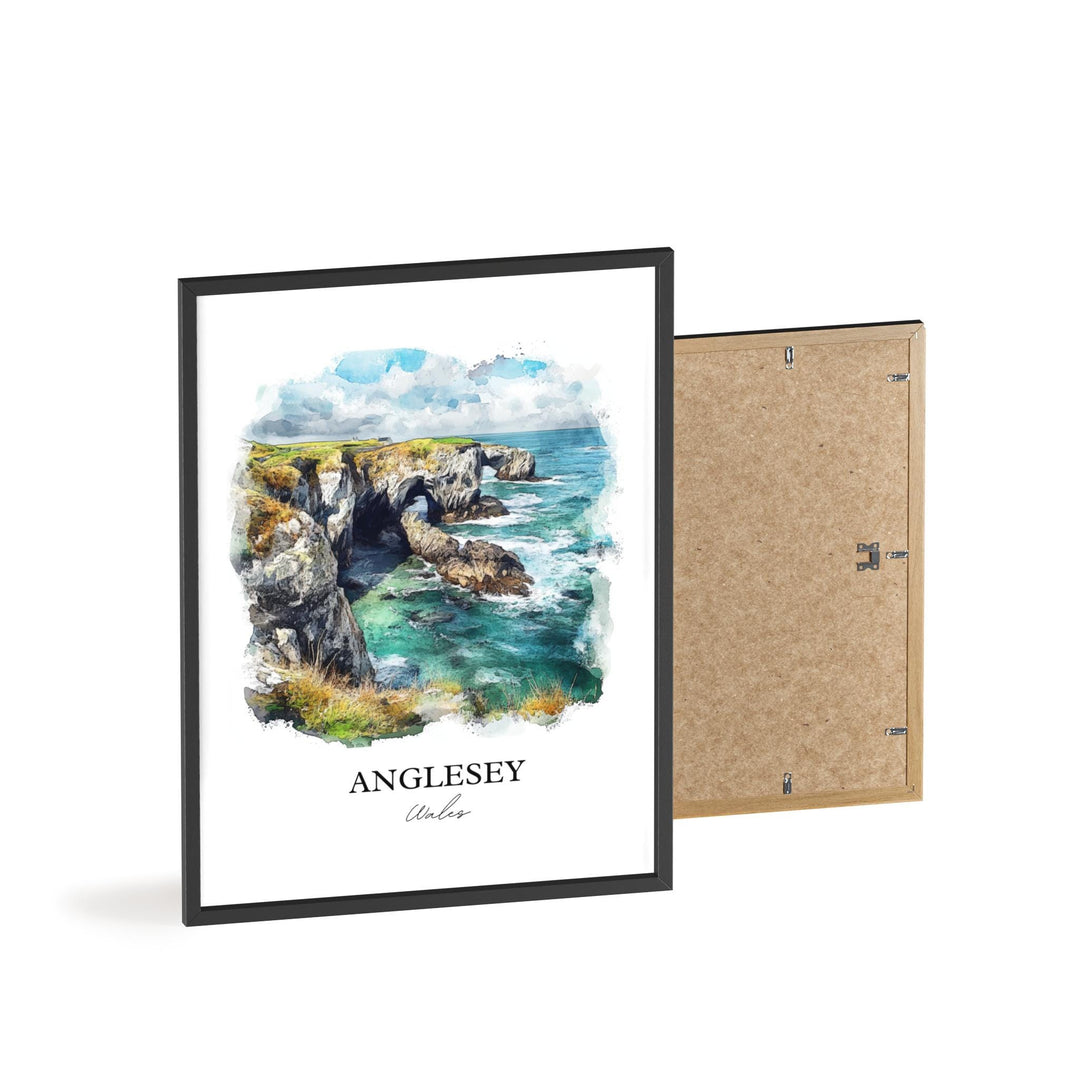 Anglesey Wall Art, Anglesey Wales Print, Wales Watercolor Art, Anglesey Gift, Travel Print, Travel Poster, Housewarming Gift