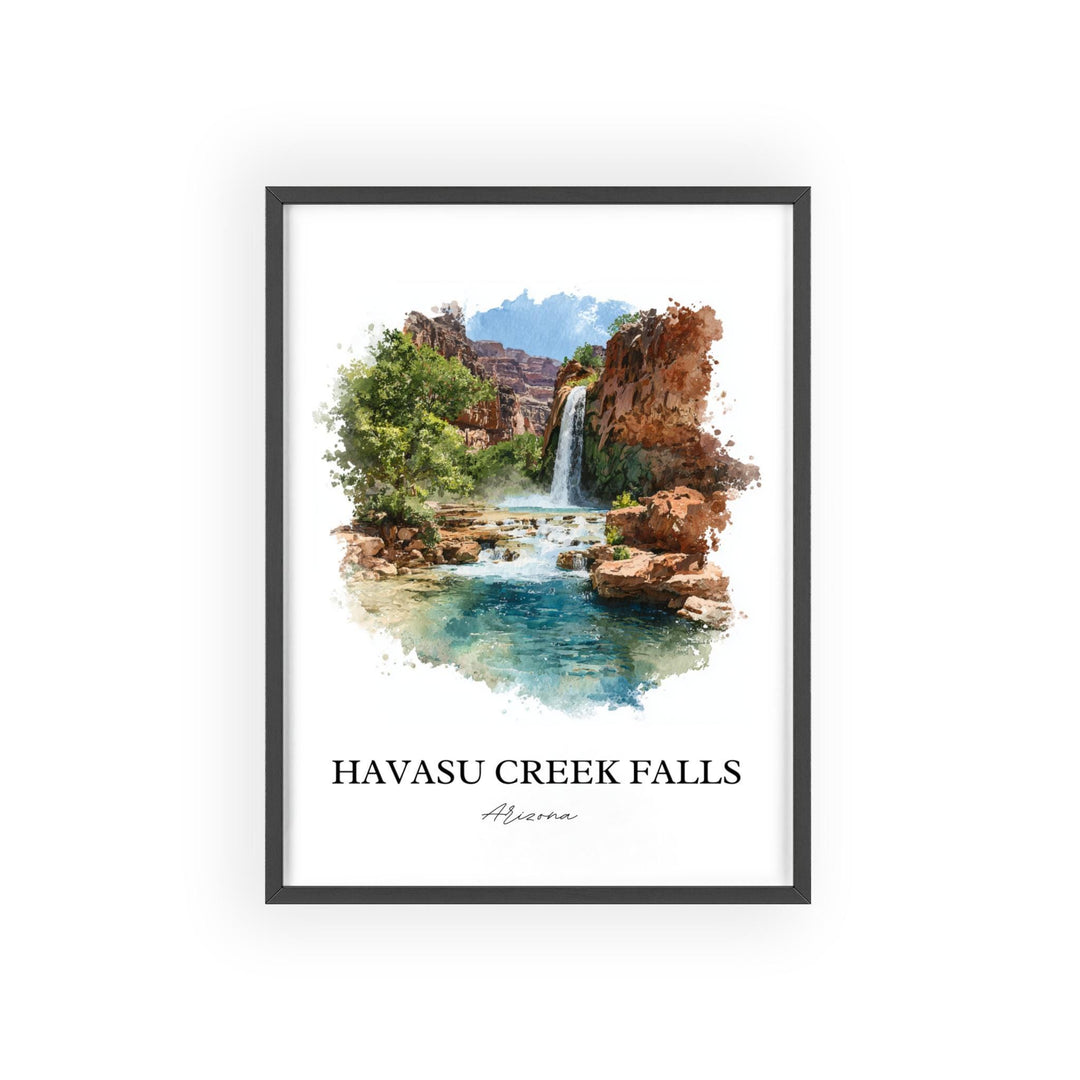 Havasu Creek Falls Wall Art, Grand Canyon Print, Arizona Artwork, Havasu Falls Gift, Travel Print, Travel Poster, Housewarming Gift