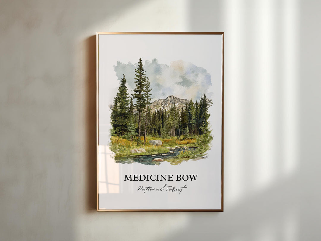 Medicine Bow Wall Art, Carbon County Print, Wyoming Watercolor Art, Medicine Bow Forest Gift, Travel Print, Travel Poster, Housewarming Gift