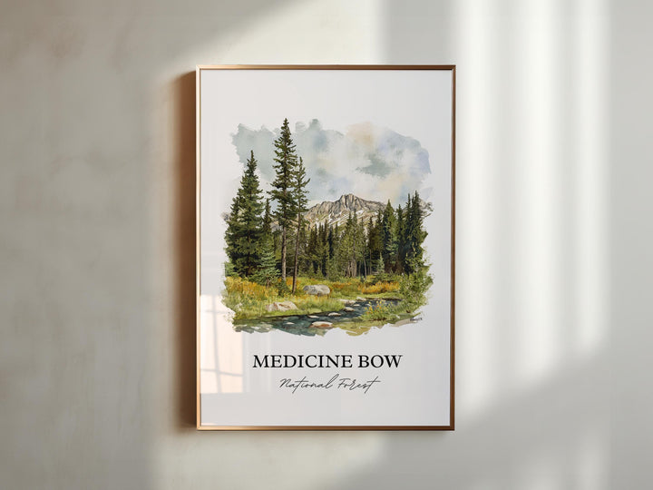 Medicine Bow Wall Art, Carbon County Print, Wyoming Watercolor Art, Medicine Bow Forest Gift, Travel Print, Travel Poster, Housewarming Gift