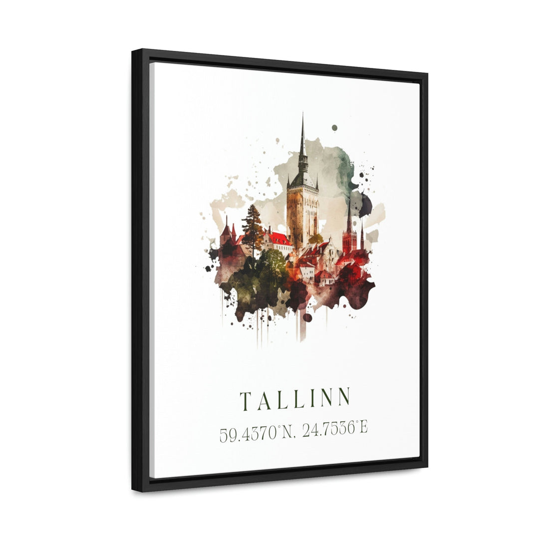 Tallinn traditional travel art - Estonia, Tallinn poster, Wedding gift, Birthday present, Custom Text, Personalised Gift