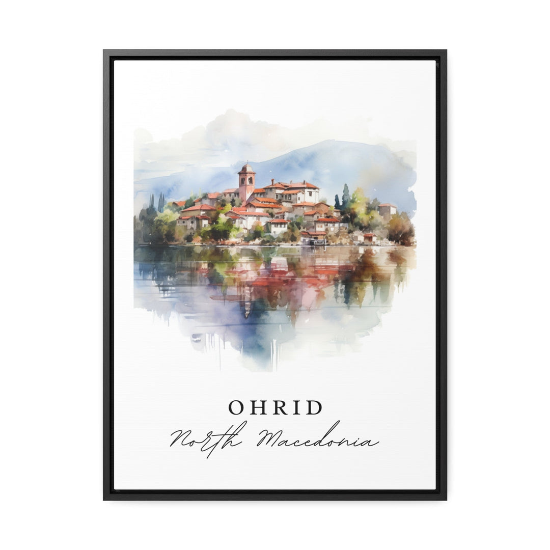 Ohrid North Macedonia wall art - North Macedonia, Ohrid poster, Ohrid Wedding gift, Birthday present, Custom Text, Personalized Gift