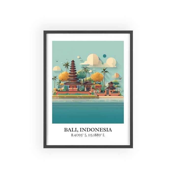 Bali Indonesia Art, Bali Retro Travel Art, Bali Indonesia Home Decor, Bali Gift, Indonesia Travel Art, Travel Prints, Housewarming Gift