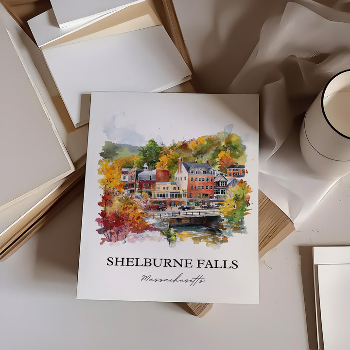 Shelburne Falls MA Wall Art - Massachusetts Print