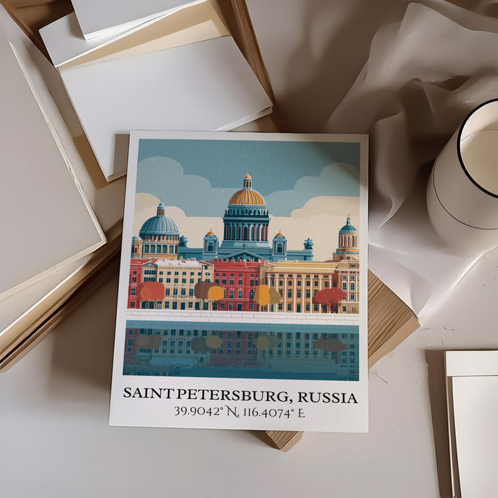 St Petersburg Russia Art, St Petersburg Retro Travel Art, Saint Petersburg Decor, Russia Gift, Russia Art, Travel Prints, Housewarming Gift