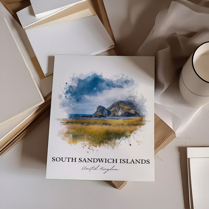 South Sandwich Islands Art, South Georgia Print, UK Artwork, South Sandwich Islands Gift, Travel Print, Travel Poster, Housewarming Gift