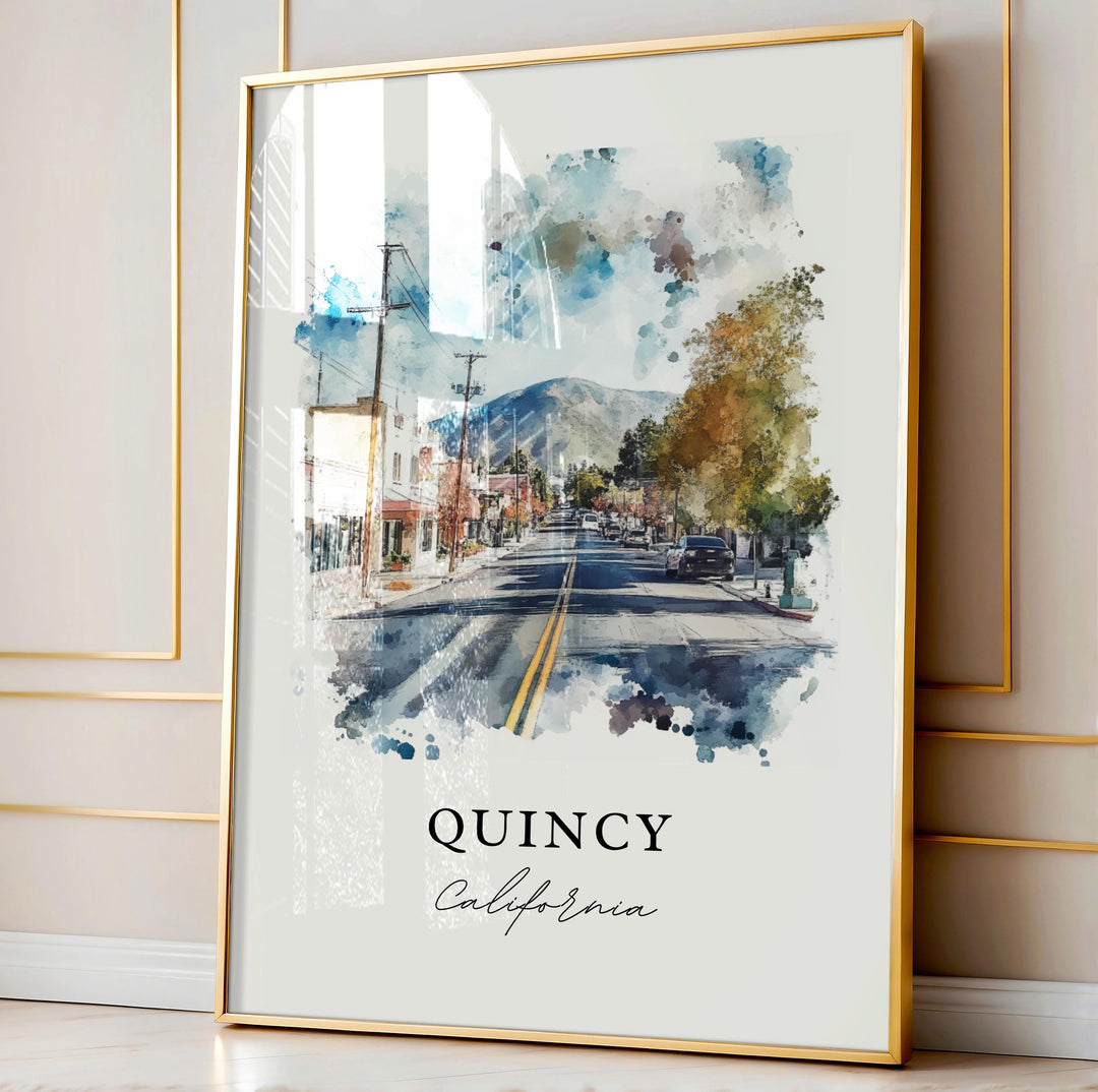 Quincy CA Wall Art, Quincy California Print, Plumas County Cali Art, Quincy California Gift,