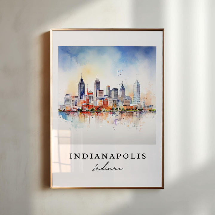 Indianapolis wall art - Indiana, Indianapolis poster, Indianapolis Wedding gift, Indianapolis cityscape, Custom Text, Personalized Gift