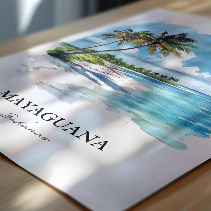 Mayaguana Wall Art, Mayaguana Bahamas Print, Bahamas Watercolor Art, Mayaguana Gift, Travel Print, Travel Poster, Housewarming Gift