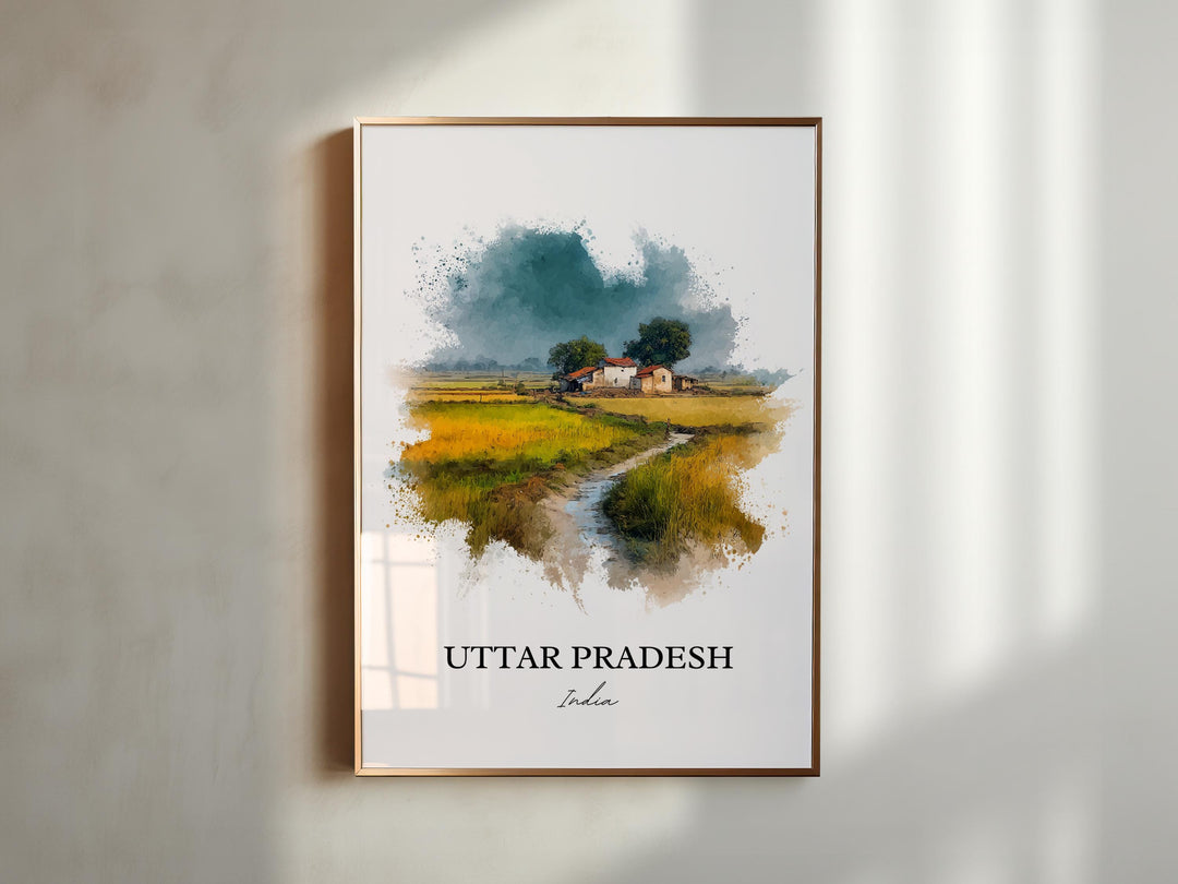 Uttar Pradesh, India – Watercolor Art Print