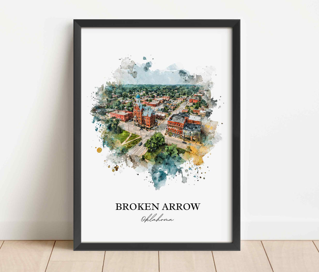 Broken Arrow, Oklahoma – Watercolor Art Print