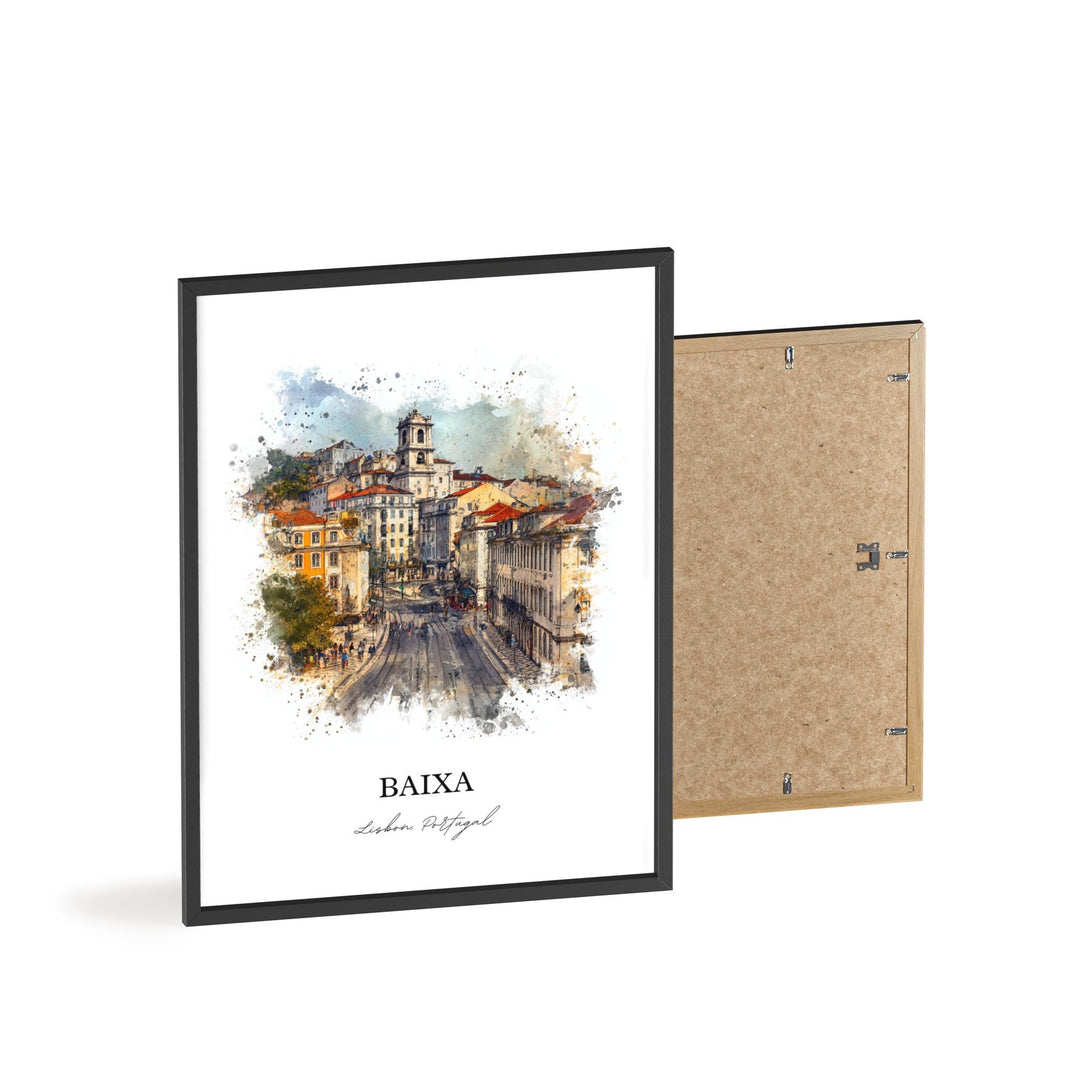 Baixa, Portugal – Watercolor Art Print