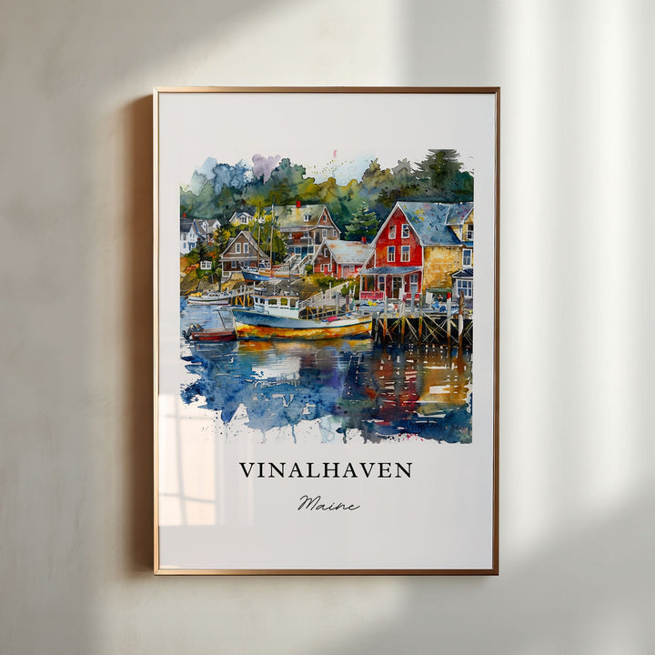 Vinalhaven ME Art, Fox Islands Maine Print, Knox County ME Watercolor Art, Vinalhaven Gift,