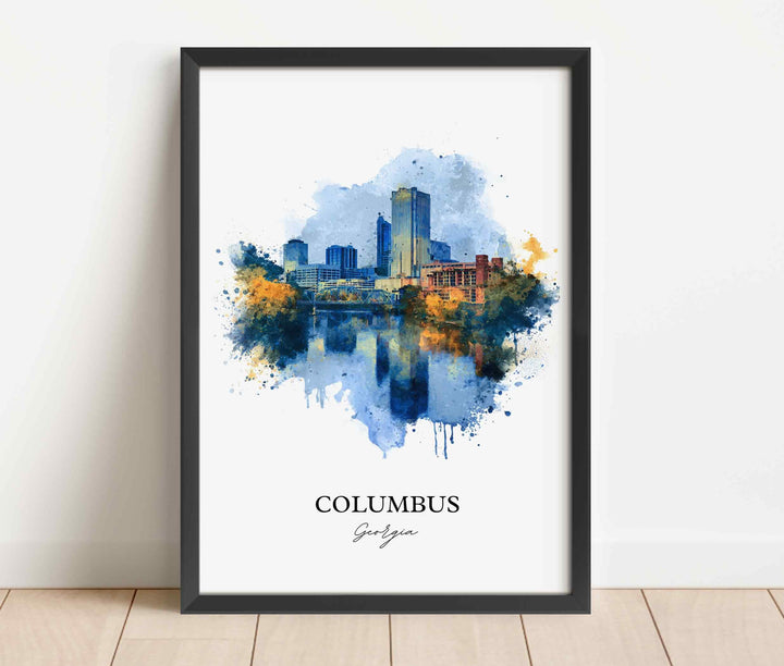 Columbus, Georgia – Watercolor Art Print