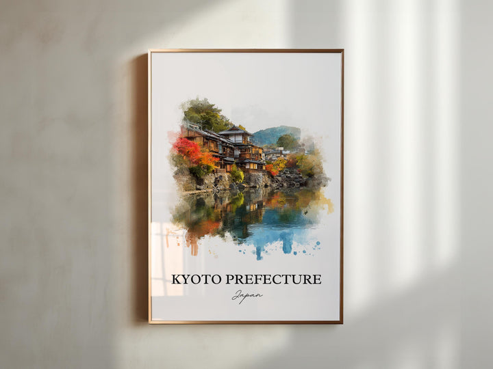 Kyoto Wall Art, Kyoto Prefecture Print, Kyoto Watercolor Art, Kyoto Japan Gift, Japan Travel Print, Travel Poster, Housewarming Gift