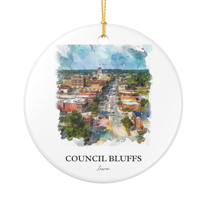 Council Bluffs Ornament: Unique Council Bluffs Souvenir, Iowa Xmas Decor, and Authentic Council Bluffs Gift