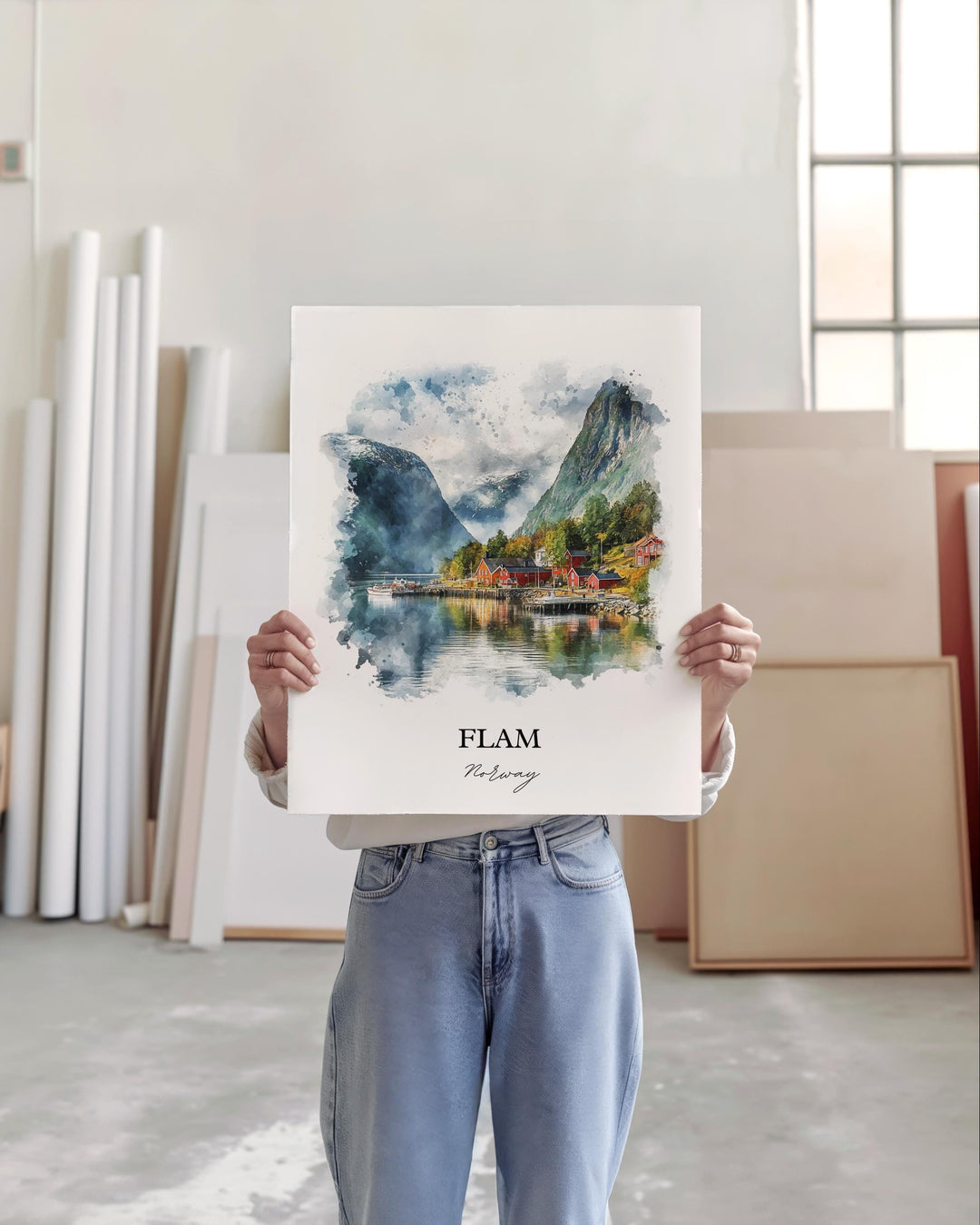 Flåmsdalen Valley, Norway – Watercolor Art Print