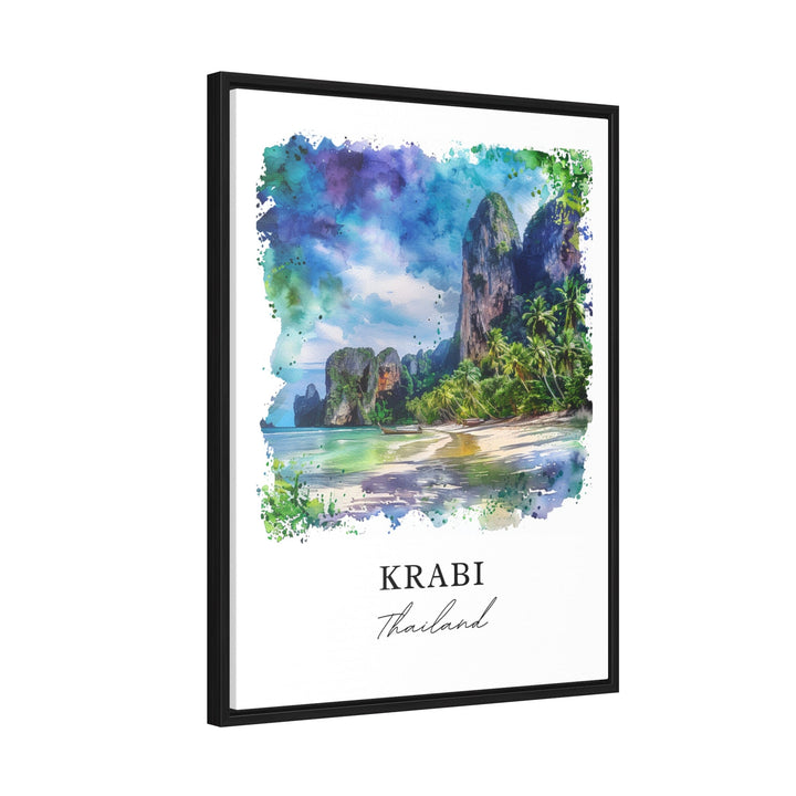 Krabi Thailand Wall Art, Krabi Print, Krabi Thailand Watercolor, Krabi Thailand Gift,