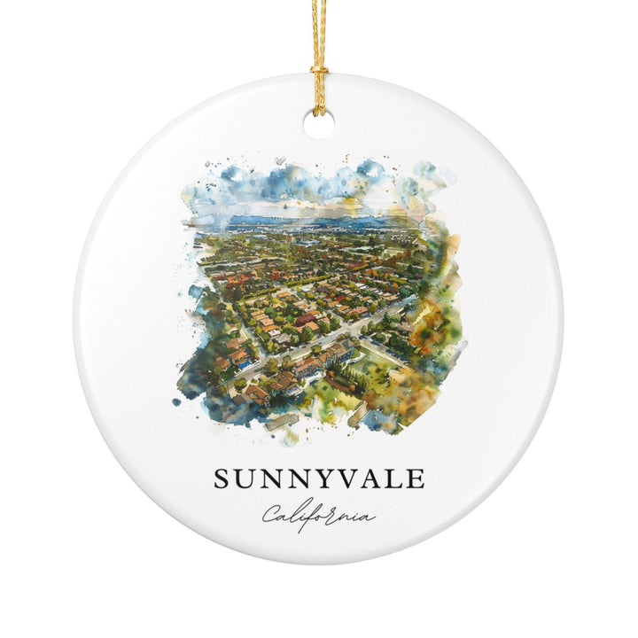 Sunnyvale Ornament: Unique Sunnyvale California Souvenir, Sunnyvale Xmas Decor, and Authentic Santa Clara Valley Gift