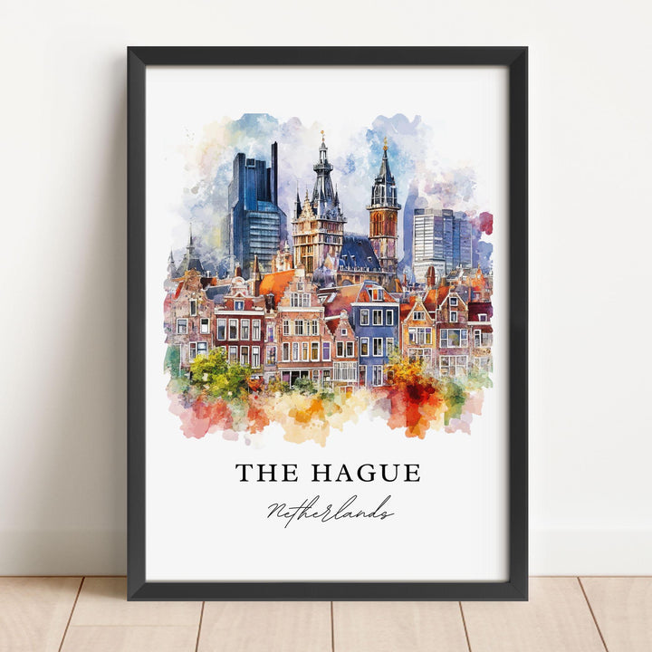 The Hague Wall Art, The Hague Print, The Hague Watercolor Art, The Hague Netherlands Gift,