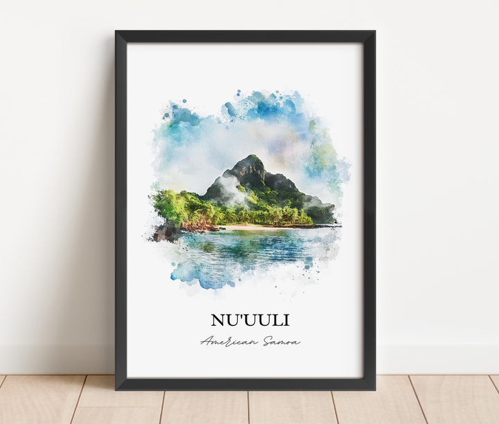 Nu'uuli Wall Art, Tutuila Island Print, American Samoa Watercolor Art, Nu'uuli Gift, Travel Print, Travel Poster, Housewarming Gift