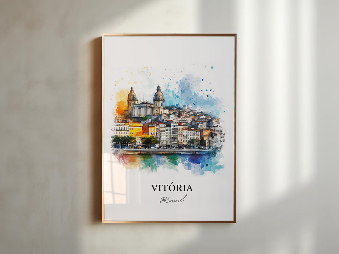 Vitória, Brazil – Espírito Santo Watercolor Art Print
