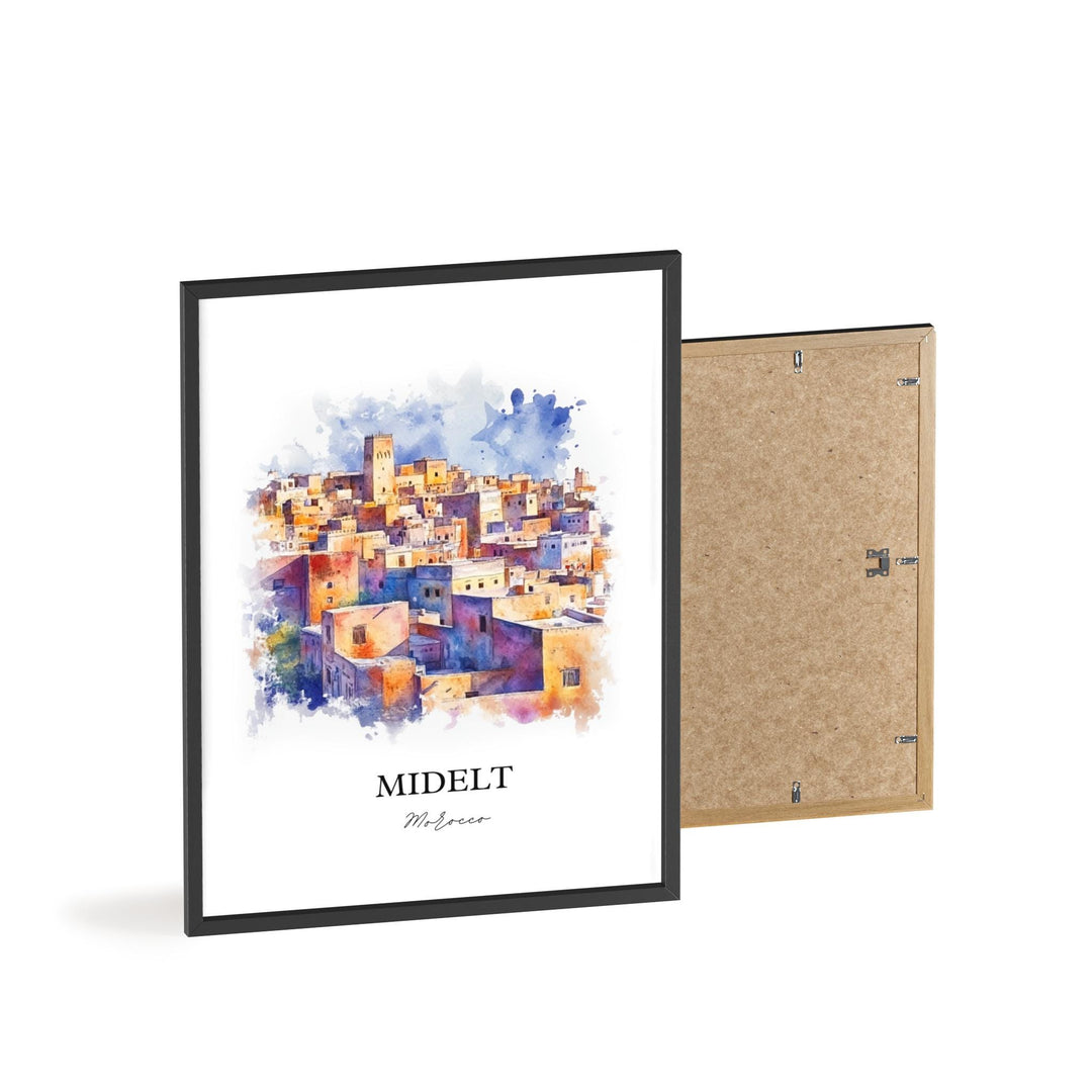 Midelt, Morocco – Watercolor Art Print of Middle Atlas Range