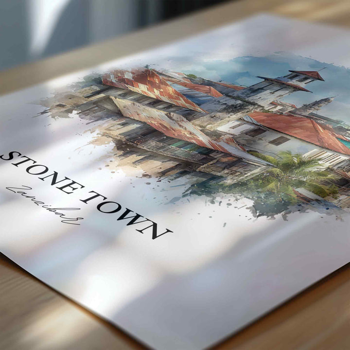 Stone Town, Zanzibar – Watercolor Art Print