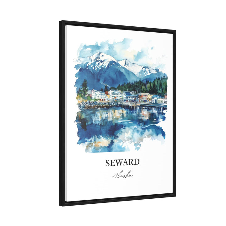 Seward Alaska Wall Art, Seward Print, Kenai Fjords Watercolor Art, Seward AK Gift, Travel Print, Travel Poster, Housewarming Gift