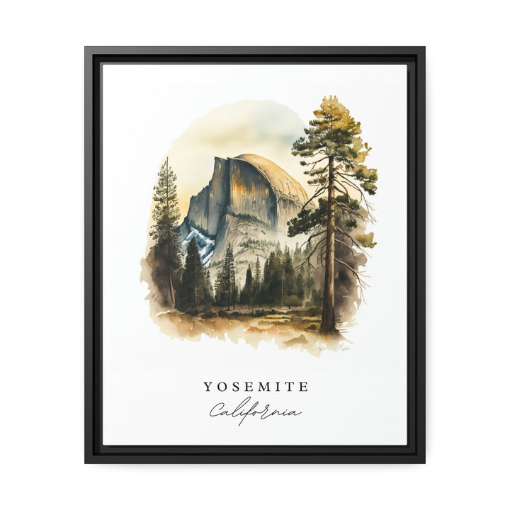 Yosemite traditional travel art - California, Yosemite poster, Wedding gift, Birthday present, Custom Text, Personalised Gift