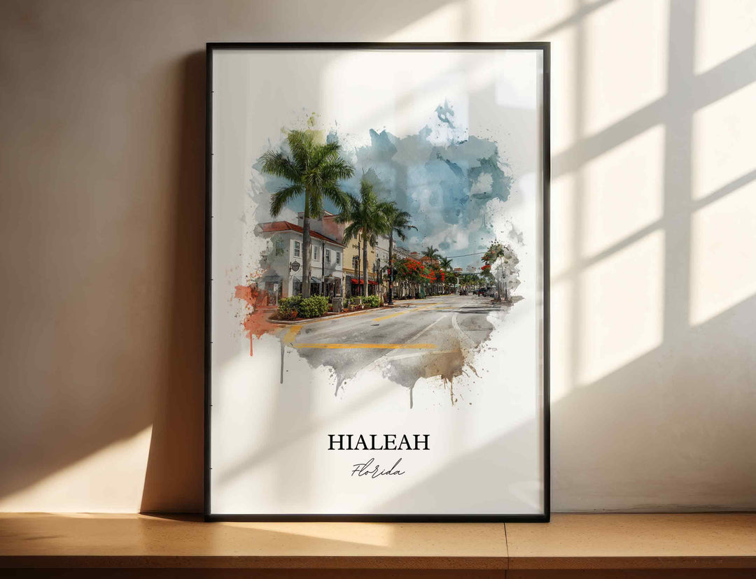 Hialeah, Florida – Watercolor Art Print