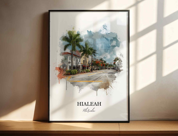 Hialeah, Florida – Watercolor Art Print