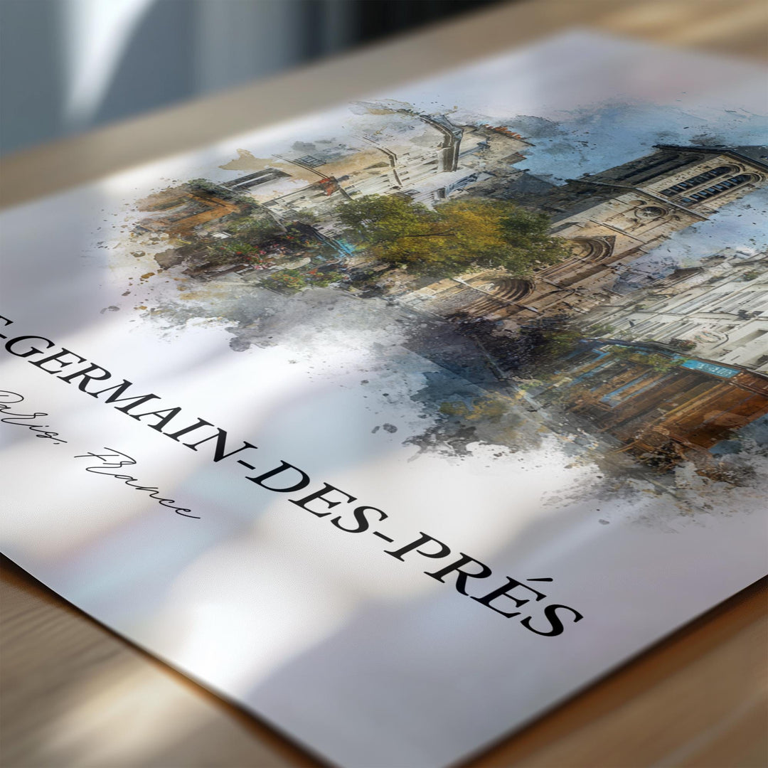Saint-Germain-des-Prés, Paris – Watercolor Art Print