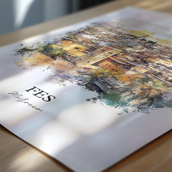 Fes, Morocco – Watercolor Art Print