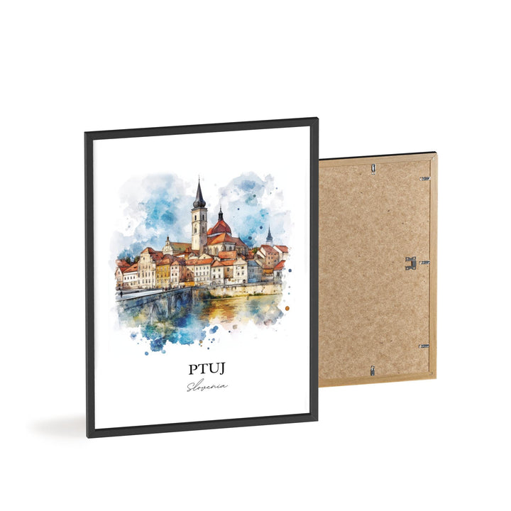Ptuj Slovenia Wall Art, Styria Region Print, Slovenia Watercolor Art, Ptuj Gift, Travel Print, Travel Poster, Housewarming Gift