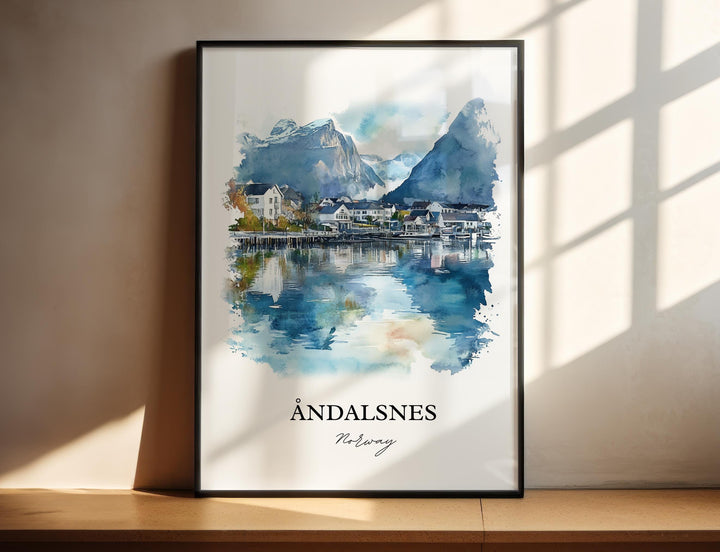 Andalsnes, Norway – Watercolor Art Print