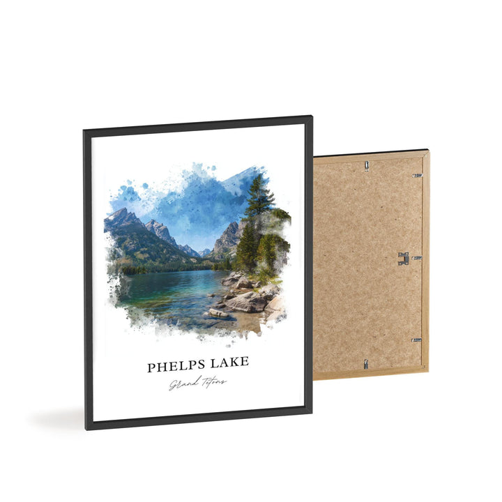 Phelps Lake Wall Art, Phelps Lake Print, Phelps Lake Watercolor Art, Phelps Lake Gift, Grand Tetons Print, Travel Poster, Housewarming Gift