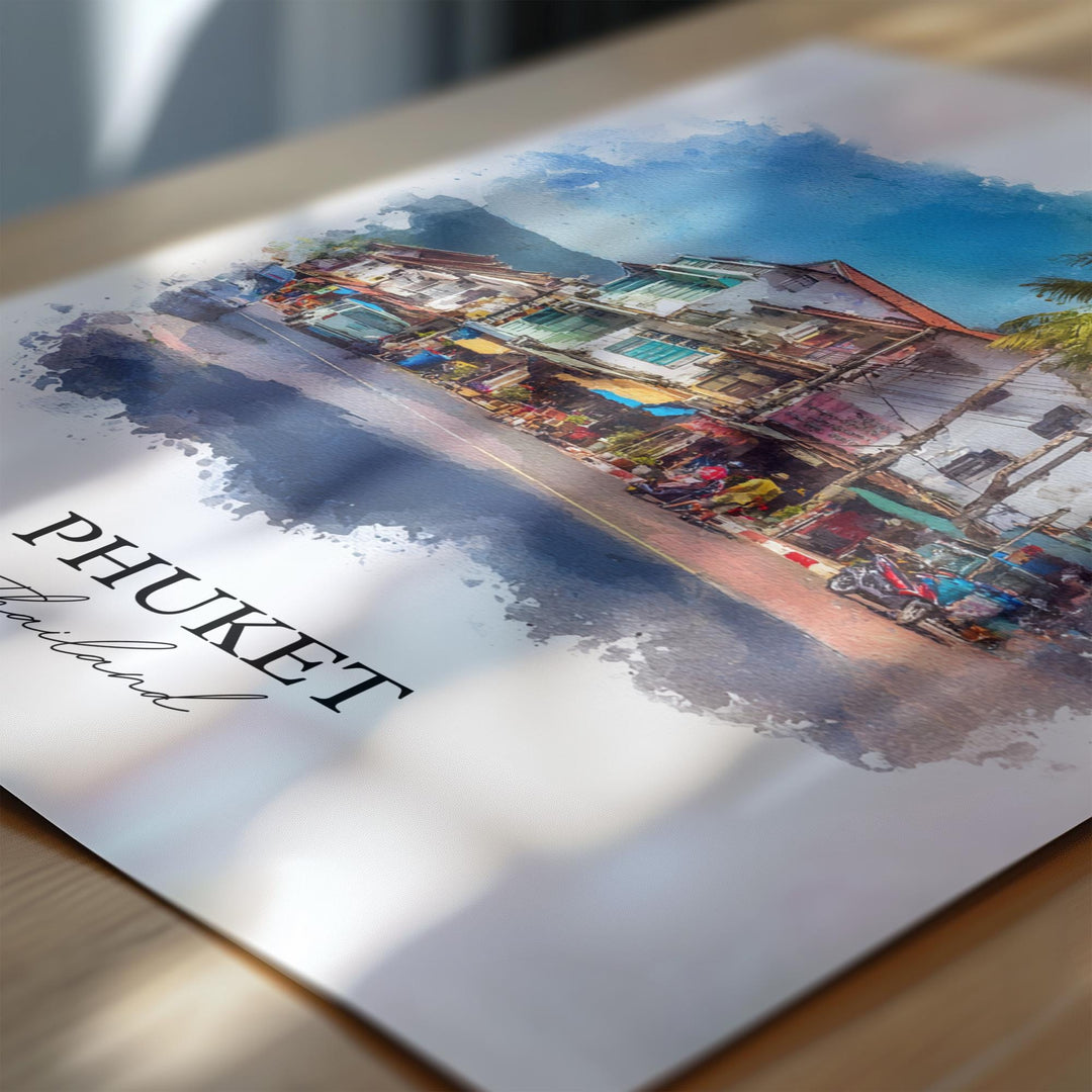 Phuket Thailand Wall Art, Phuket Print, Phuket Watercolor Art, Phuket Gift, Phuket Travel Print, Travel Poster, Housewarming Gift