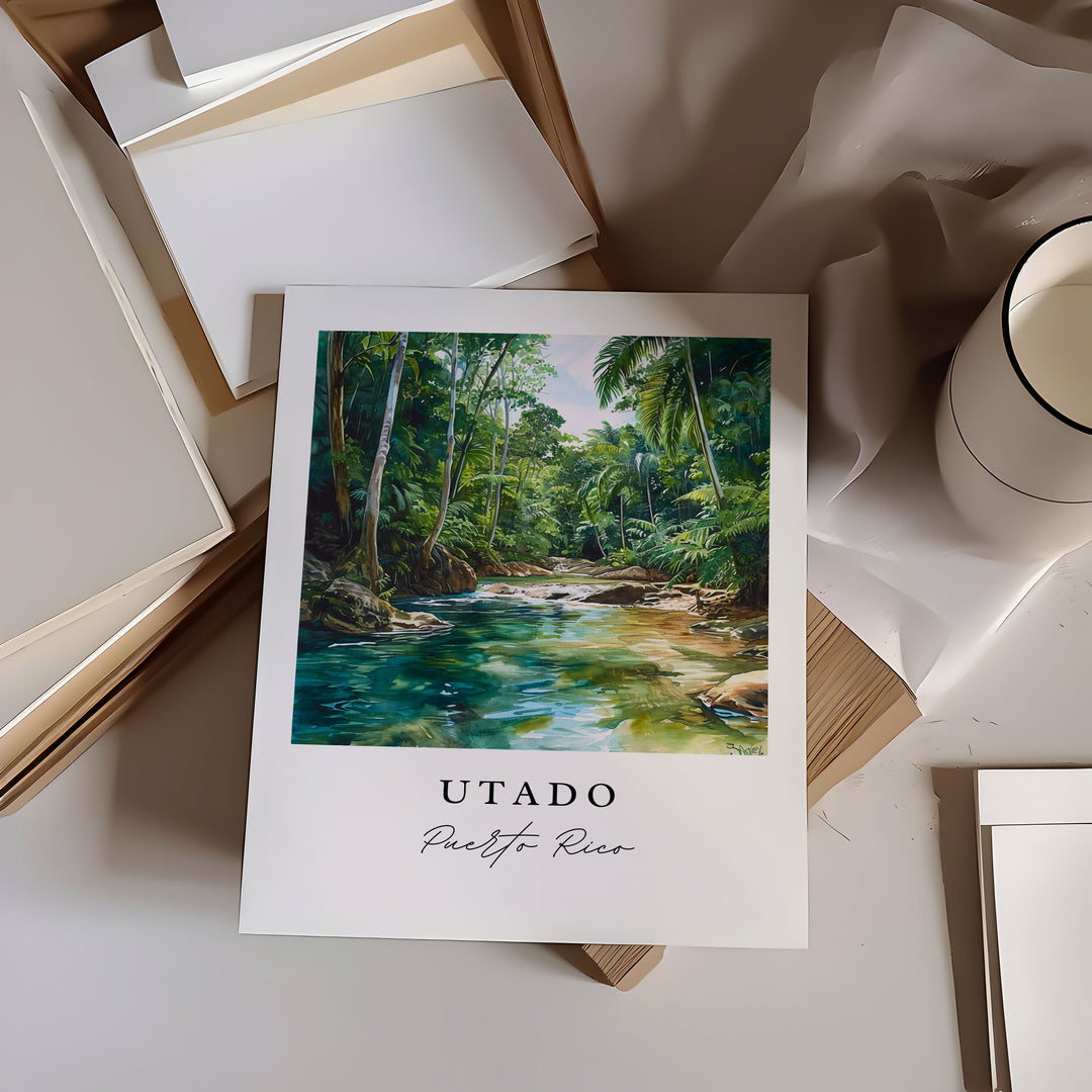 Utado wall art - Puerto Rico, Utado print, Wedding gift, Utado PR Birthday present, Utado Custom Gift, Perfect Gift