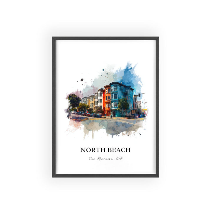 North Beach, California – Watercolor Art Print