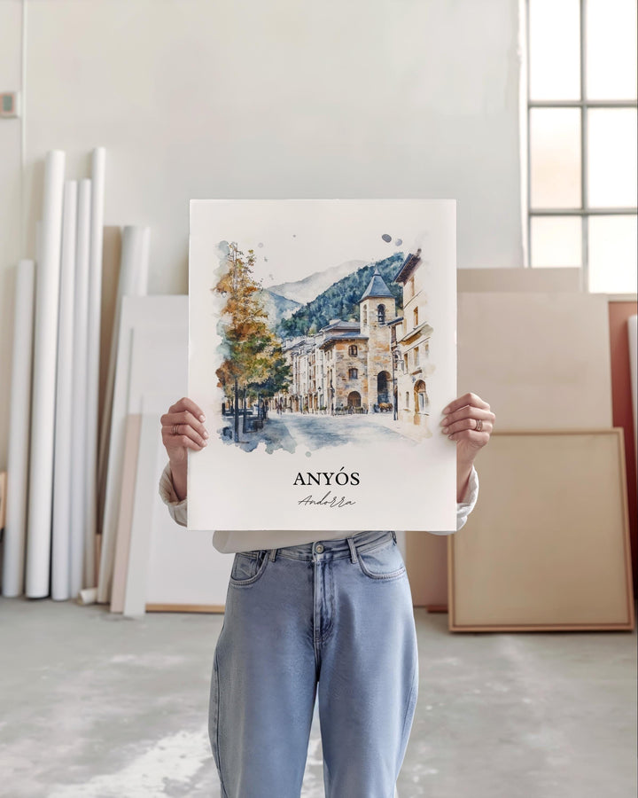 La Massana, Andorra – Watercolor Art Print