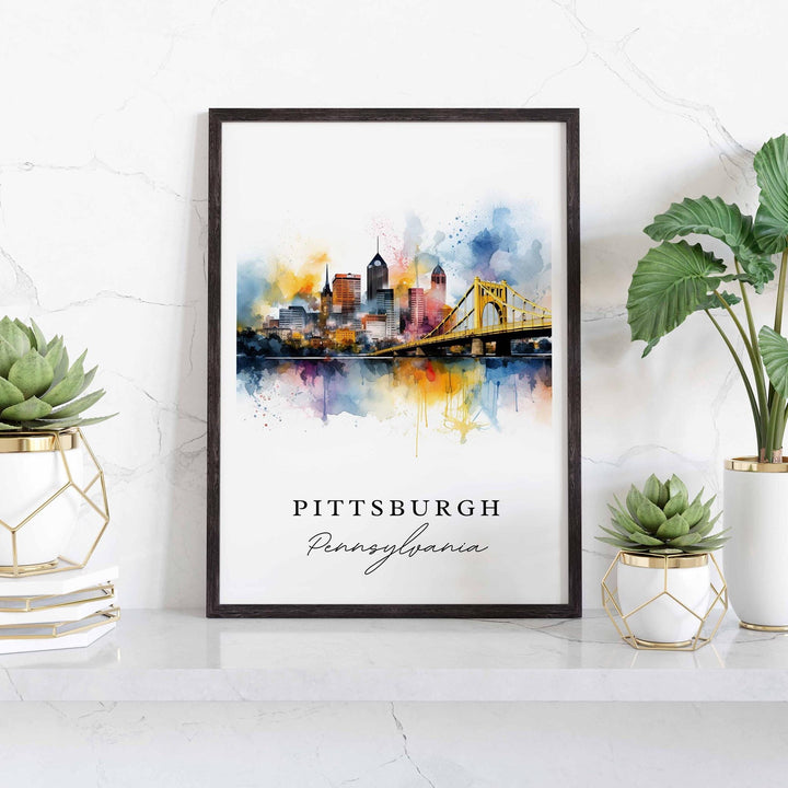 Pittsburgh PA wall art - Pennsylvania, Pittsburgh poster, Pittsburgh Wedding gift, Birthday present, Custom Text, Personalized Gift