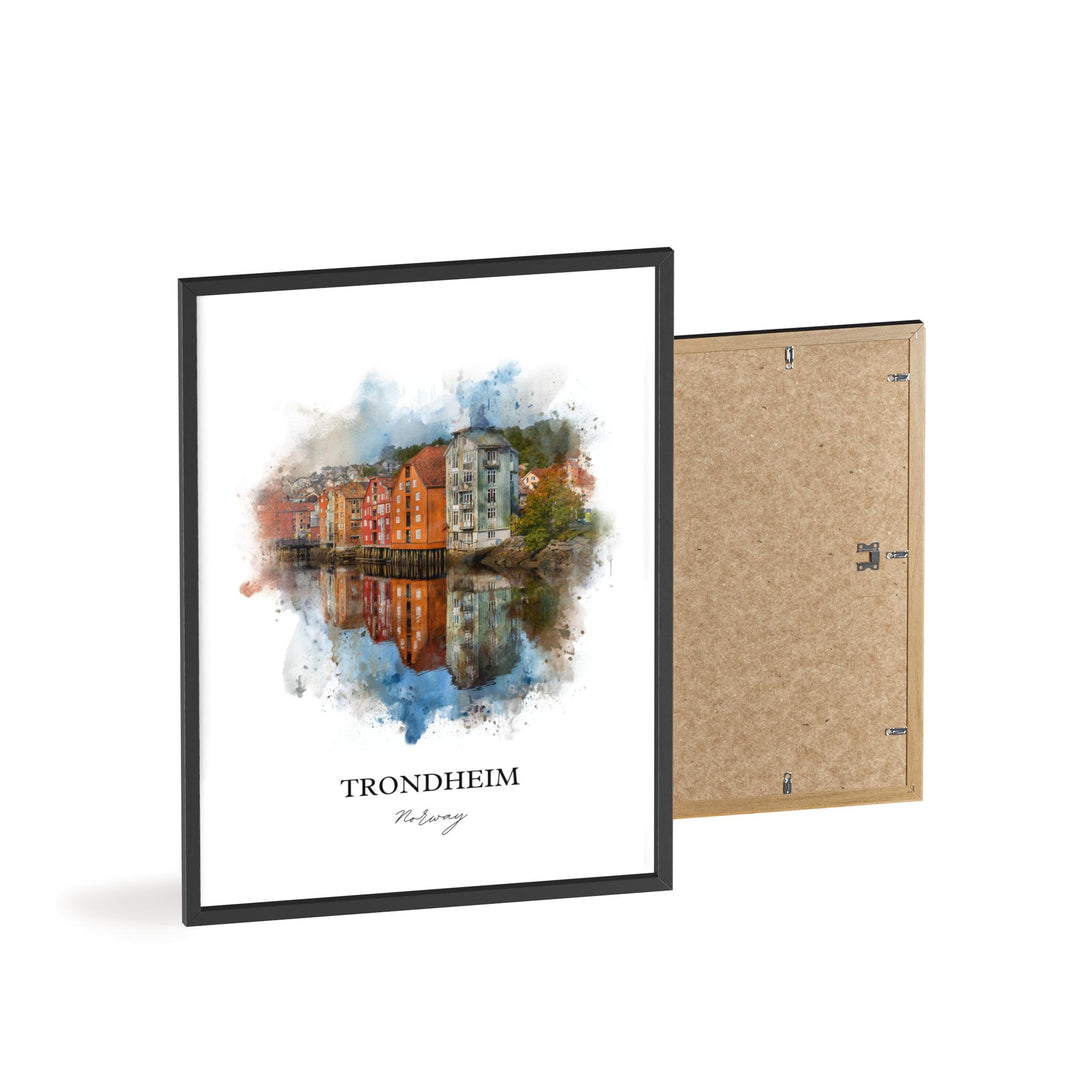 Trondheim, Norway – Watercolor Art Print
