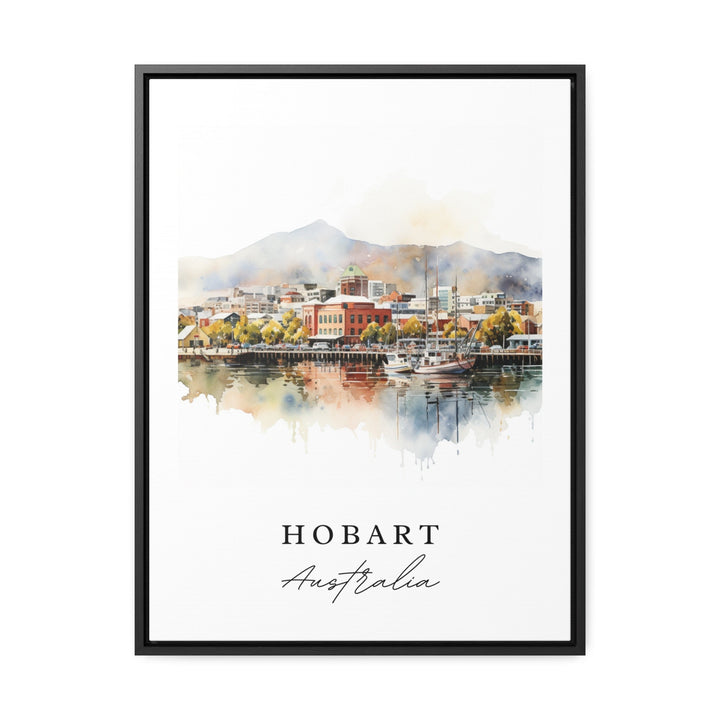 Hobart traditional travel art - Australia, Hobart poster, Wedding gift, Birthday present, Custom Text, Personalized Gift