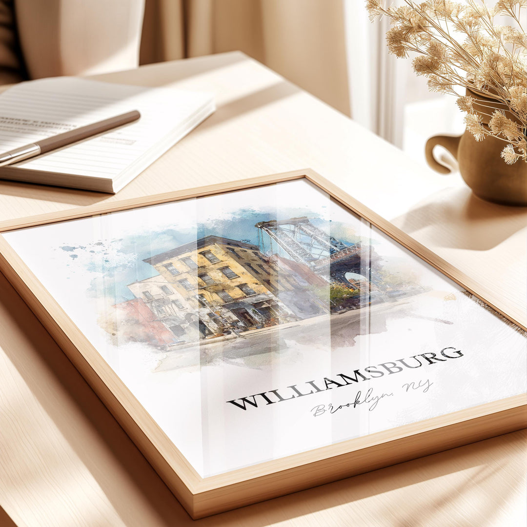 Williamsburg, New York – Watercolor Art Print