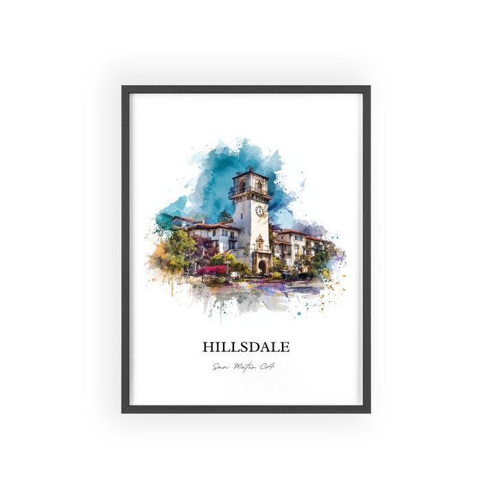 San Mateo, California – Watercolor Art Print