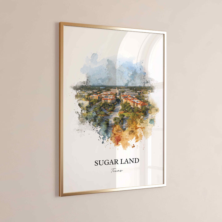 Sugar Land, Texas – Watercolor Art Print